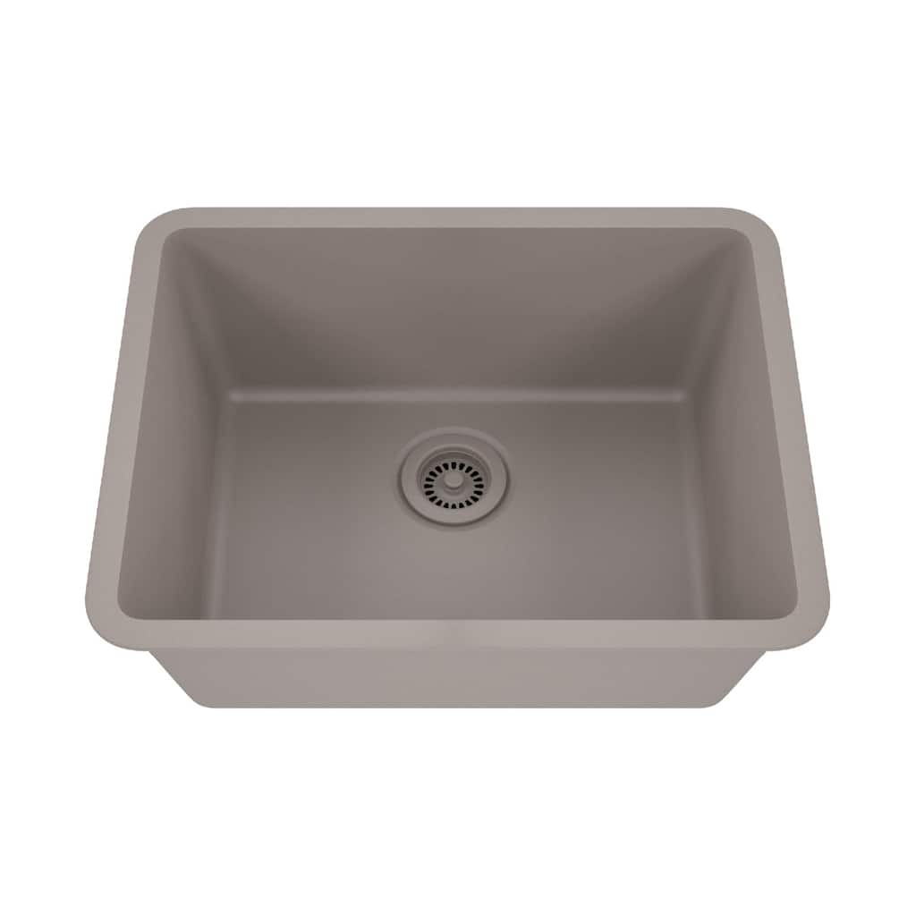 23 Inch Lexicon Platinum Quartz Composite Drop-in Undermount Single Bowl Galaxy Concrete Kitchen Sink LP-2318-C-SO