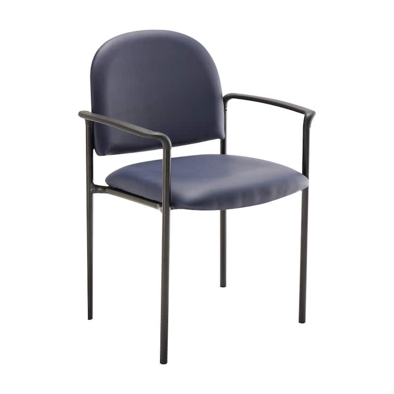 Comfort Stackable Steel Side Reception Chair with Arms - 23.5"D x 23.75"W x 33.25"H - Navy