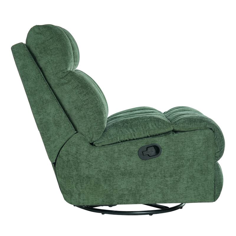 360° Swivel Rocker Recliner Chair Chenille Upholstered Manual Recliner