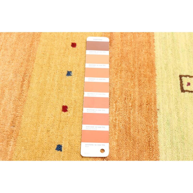 ECARPETGALLERY Hand Loomed Kashkuli Gabbeh Copper Wool Rug - 3'11 x 5'8