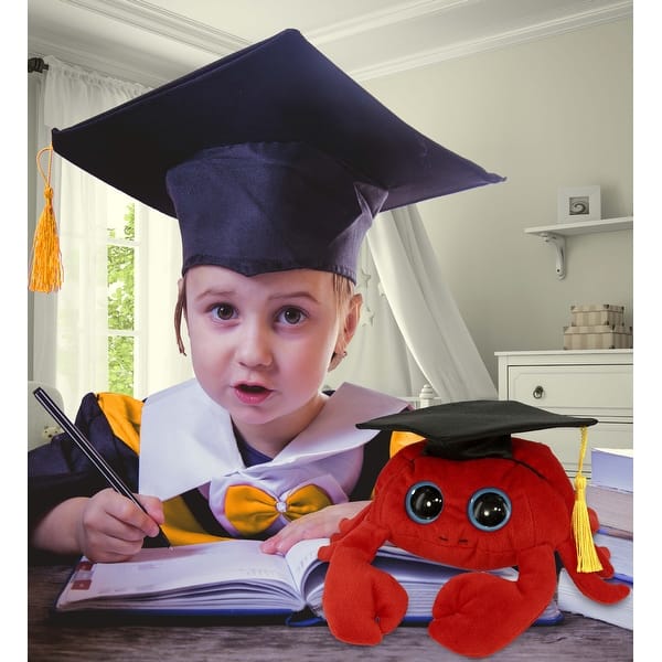 DolliBu Big Eye Red Crab Graduation Plush Toy with Graduation Cap - 9.5 ...