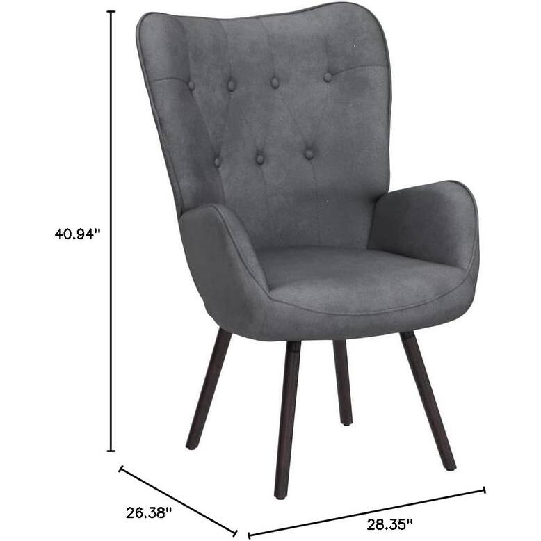 Kreedence 26.38" W Microfiber Accent Chair with Wing Back Design