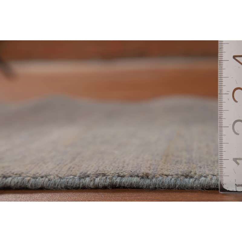 Hand Knotted Oriental 100% Wool Carpet Modern Modern Greys & Charcoal Gabbeh Area Rug - 4' 0'' X 2' 7''