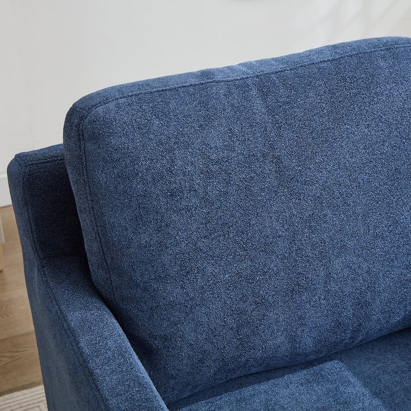 29.92" Swivel Accent Chair, Upholstered Skirted Swivel Chair with Removable Back Cushion, 360 Degree Comfy Armchair