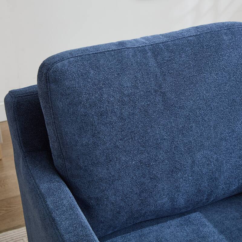 Modern 29.92" Chenille 360° Swivel Accent Chair with Solid Wood Frame and Removable Back Cushion