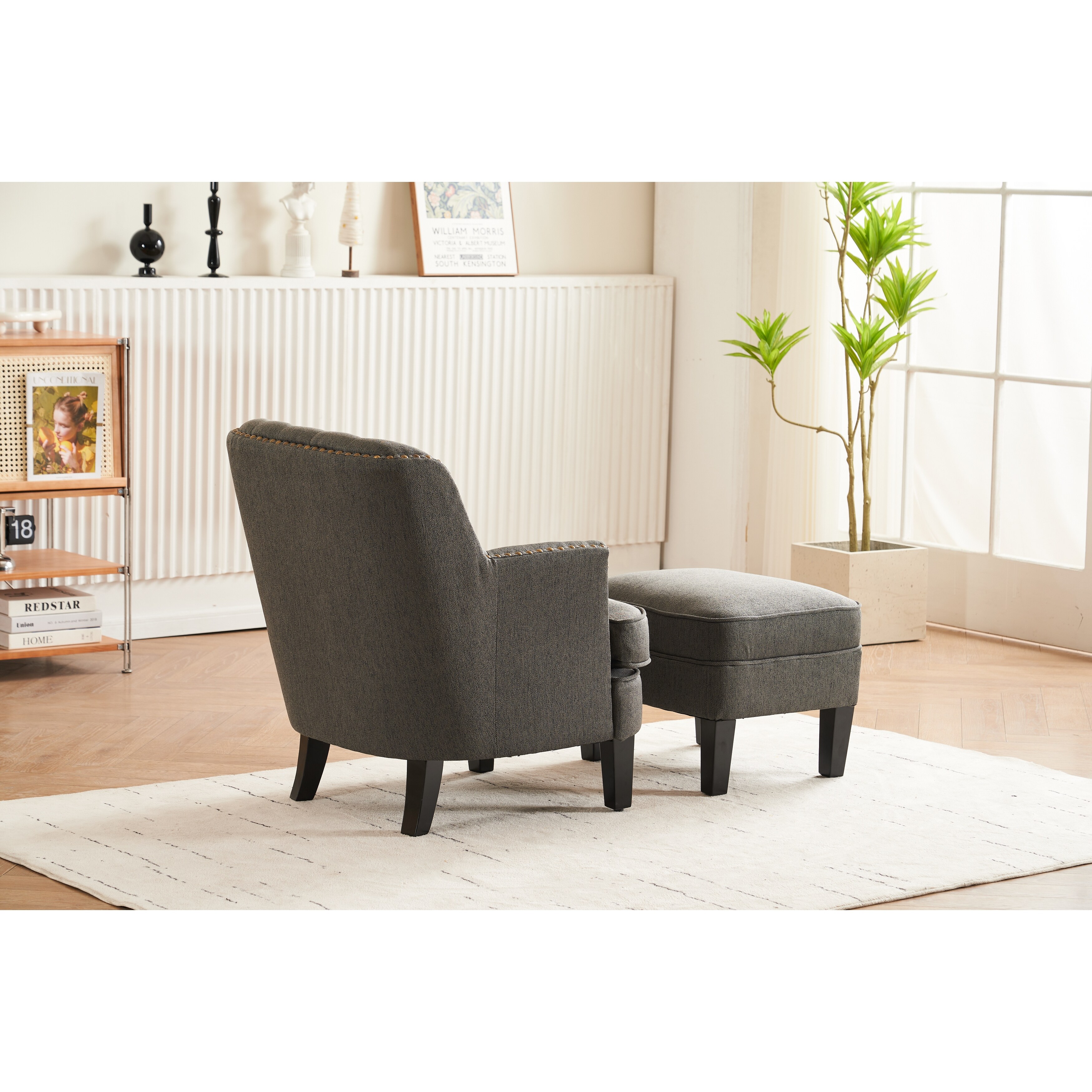 Nailhead chair outlet and ottoman