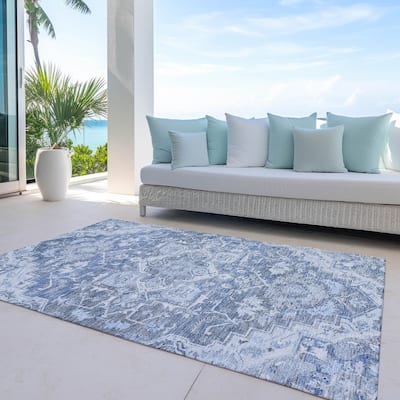 Machine Washable Indoor/ Outdoor Chantille Traditional Boho Rug