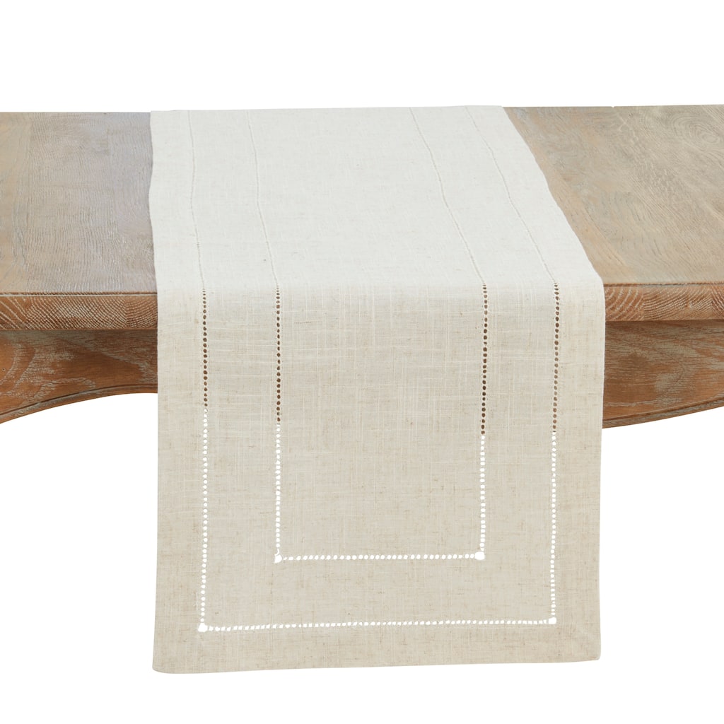 Linen Blend Toscana Double Hemstitched Table Runner