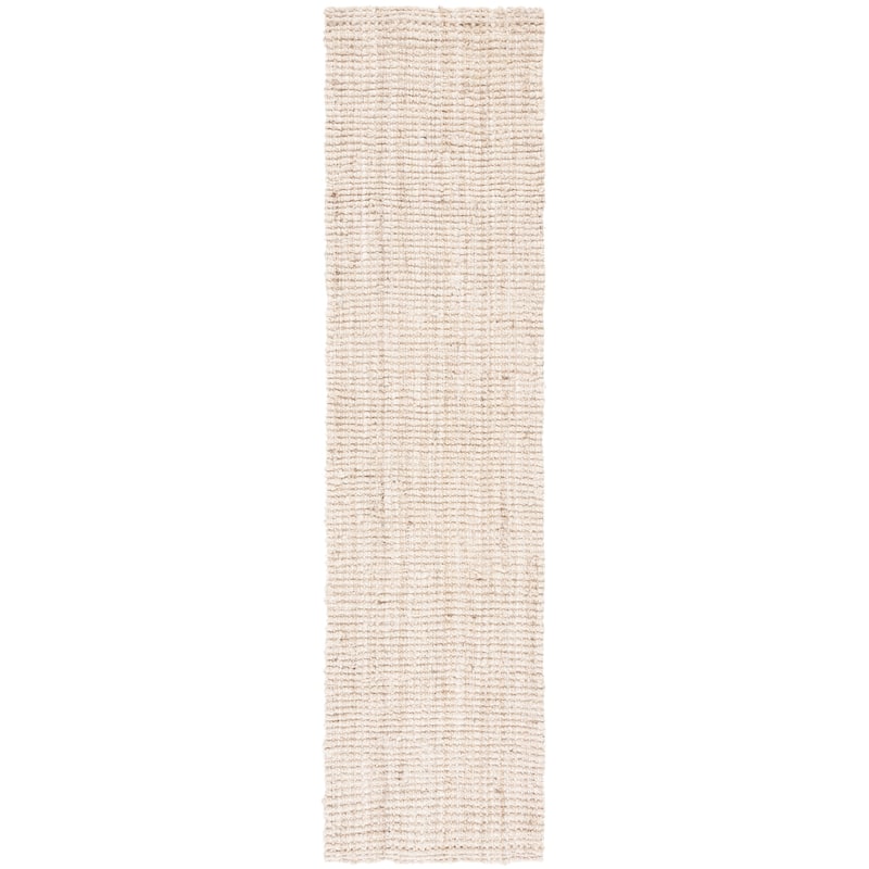 SAFAVIEH Handmade Natural Fiber Beacon Jute Rug - 2'3" x 7' Runner - Bleach/Ivory - Runner