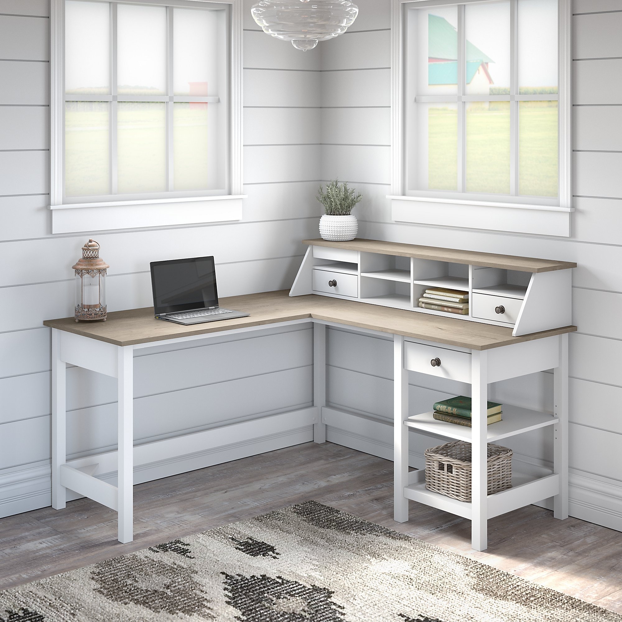 Bush l shop shaped computer desk