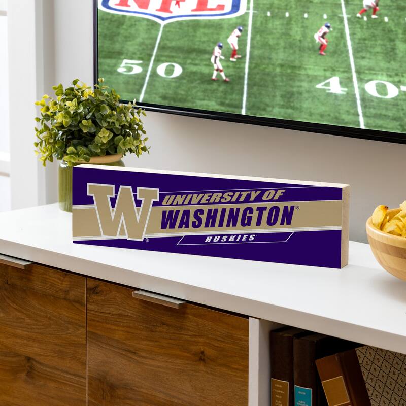 University of Washington Wooden Tabletop Mantel Shelf Sign - 5" x 18"