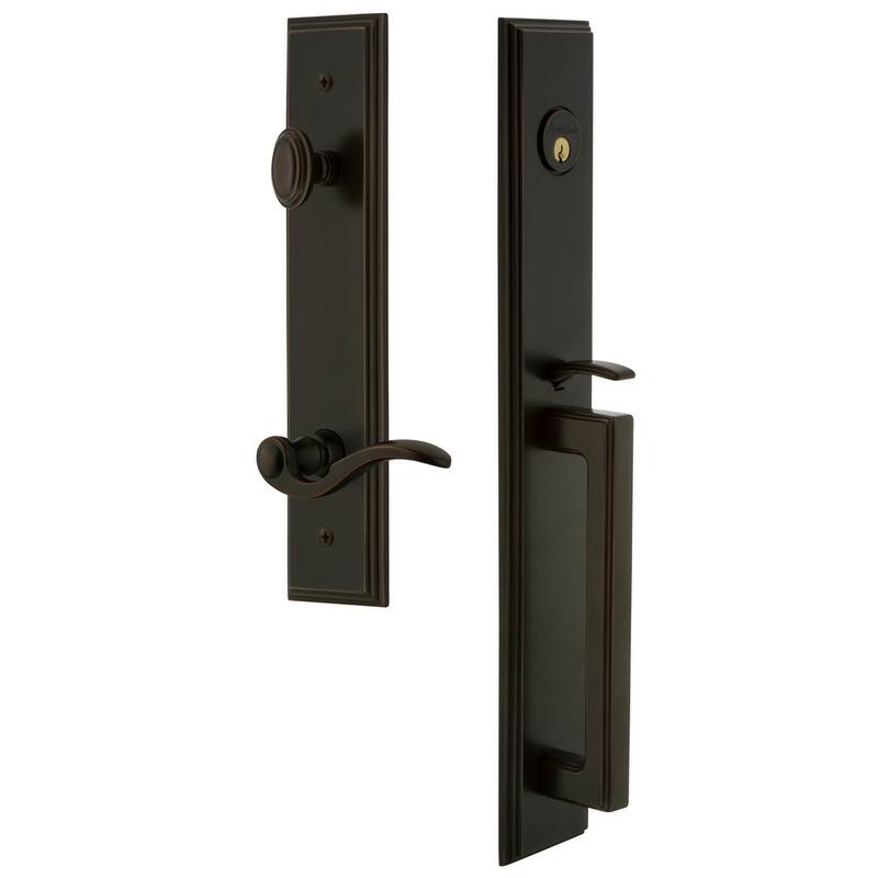 Grandeur Carre Solid Brass Rose Right Handed Keyed Entry Single - Timeless Bronze