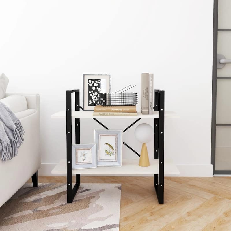 vidaXL 4-Tier Book Cabinet Black 31.5"x11.8"x55.1" Solid Pine Wood
