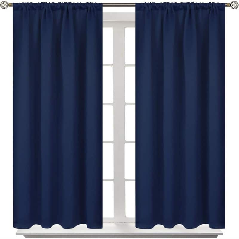 Navy Blackout Curtains 42x45" Thermal Bedroom RV