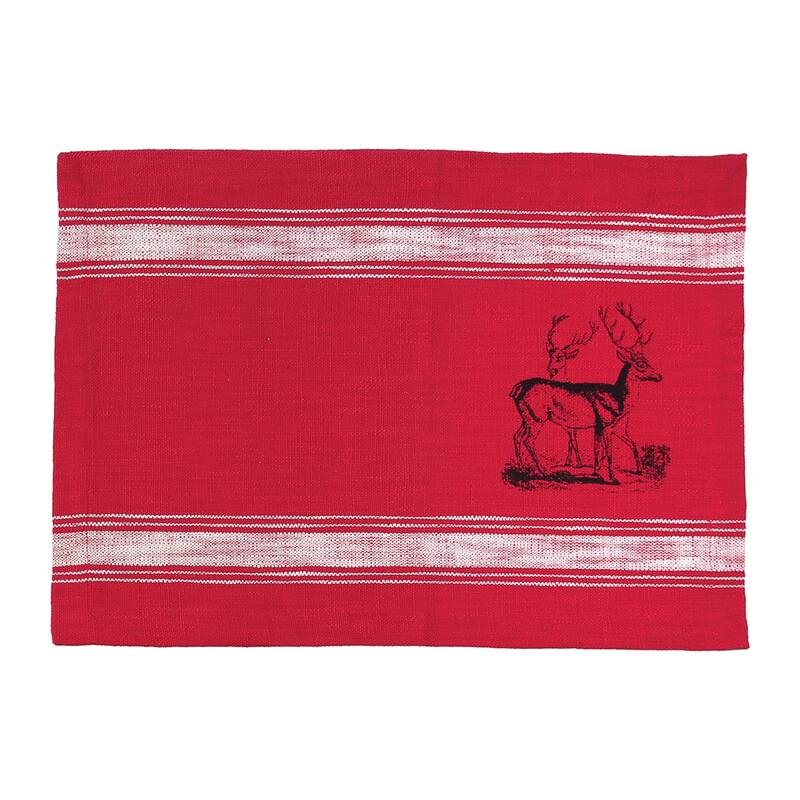 Stag Feed Sack Rustic Lodge Cotton Placemat Set of 6 - Set of 6