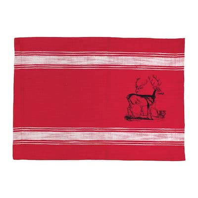 Stag Feed Sack Rustic Lodge Cotton Placemat Set of 6 - Set of 6