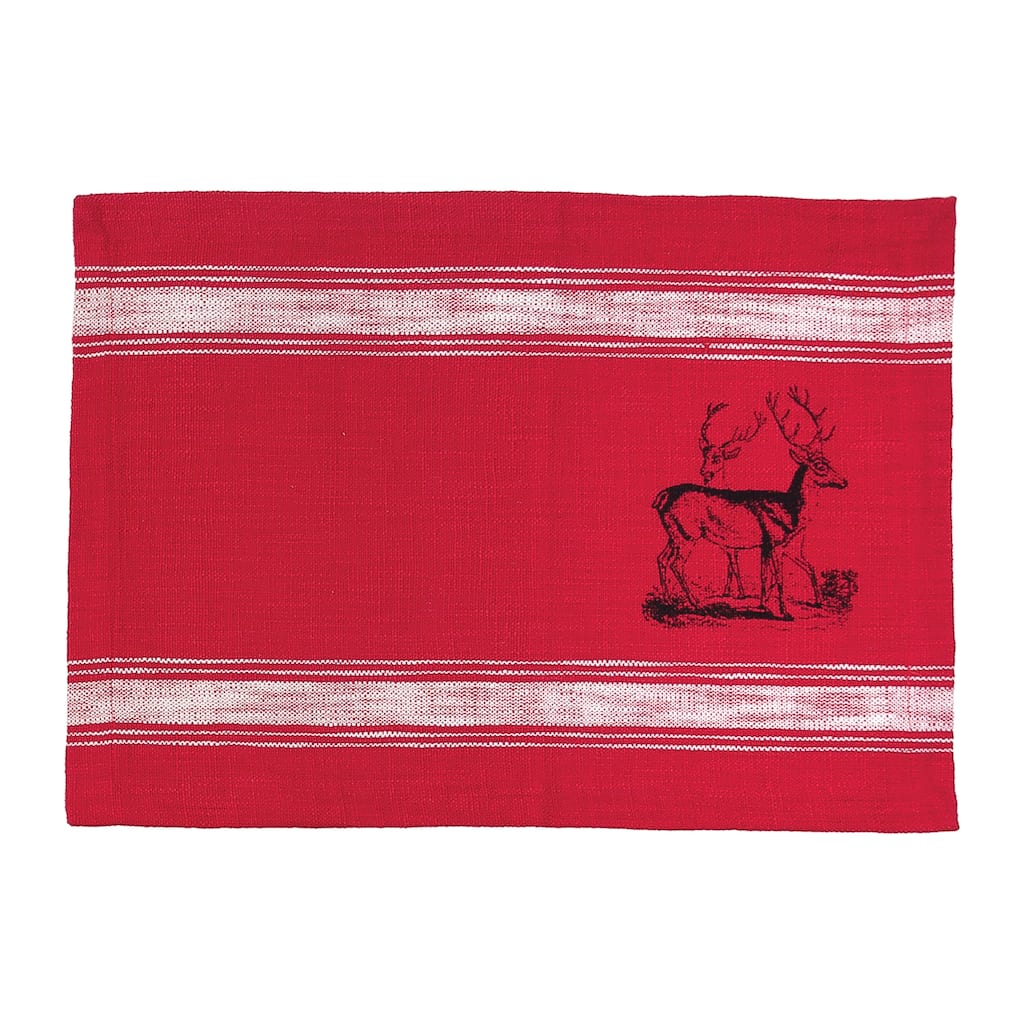 Stag Feed Sack Rustic Lodge Cotton Placemat Set of 6 - Set of 6