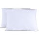 preview thumbnail 12 of 16, 2 Pack Medium Goose Feather Down Bed Pillows with Soft Cotton Cover - White