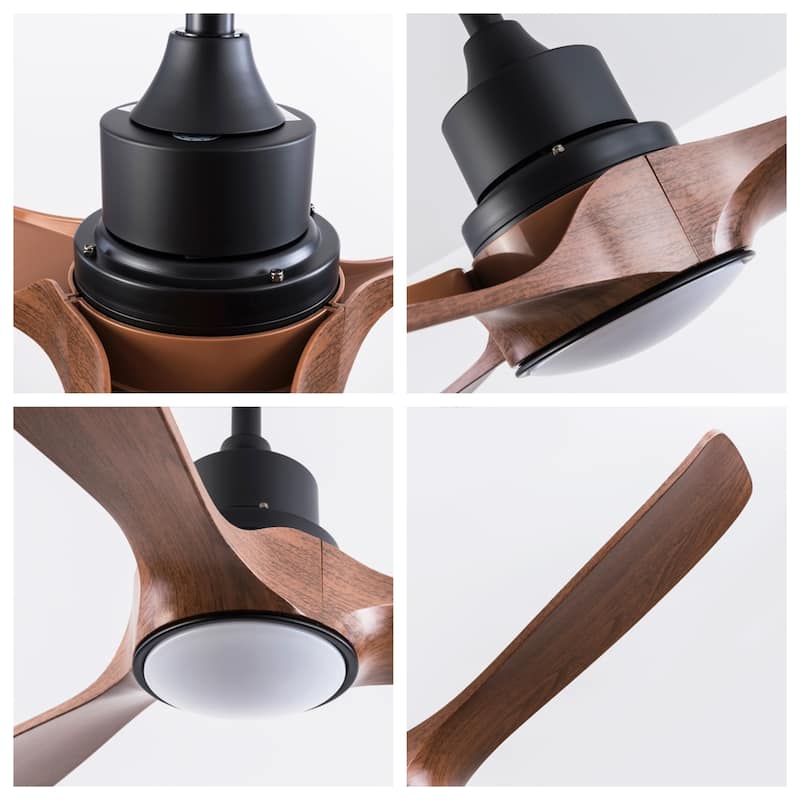 52" Ceiling Fan w/ 3 Color Dimmable 3 ABS Blades Remote Control Reversible DC Motor