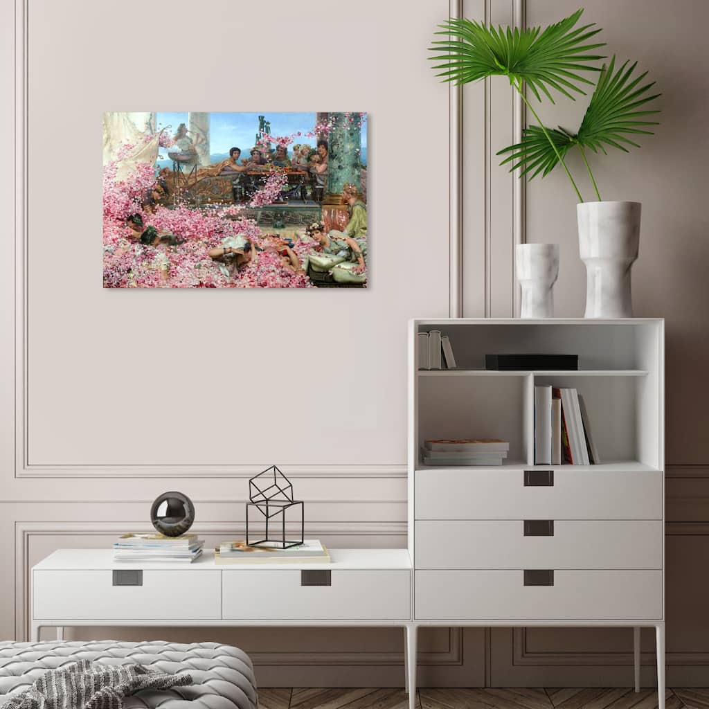 Wynwood Studio Canvas Floral and Botanical Alma Tadema - The Roses of Heliogabalus Pink and Traditional Wall Art Canvas Print