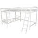 preview thumbnail 12 of 25, Modern Twin Size L Shaped Solid Pine Wood Bunk Bed with Full Length Guardrail and 2 Ladder