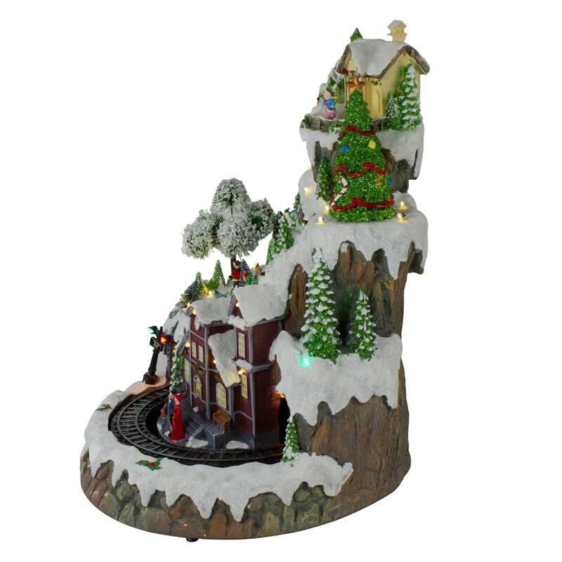 17" LED Lighted and Animated Christmas Village with Moving Train