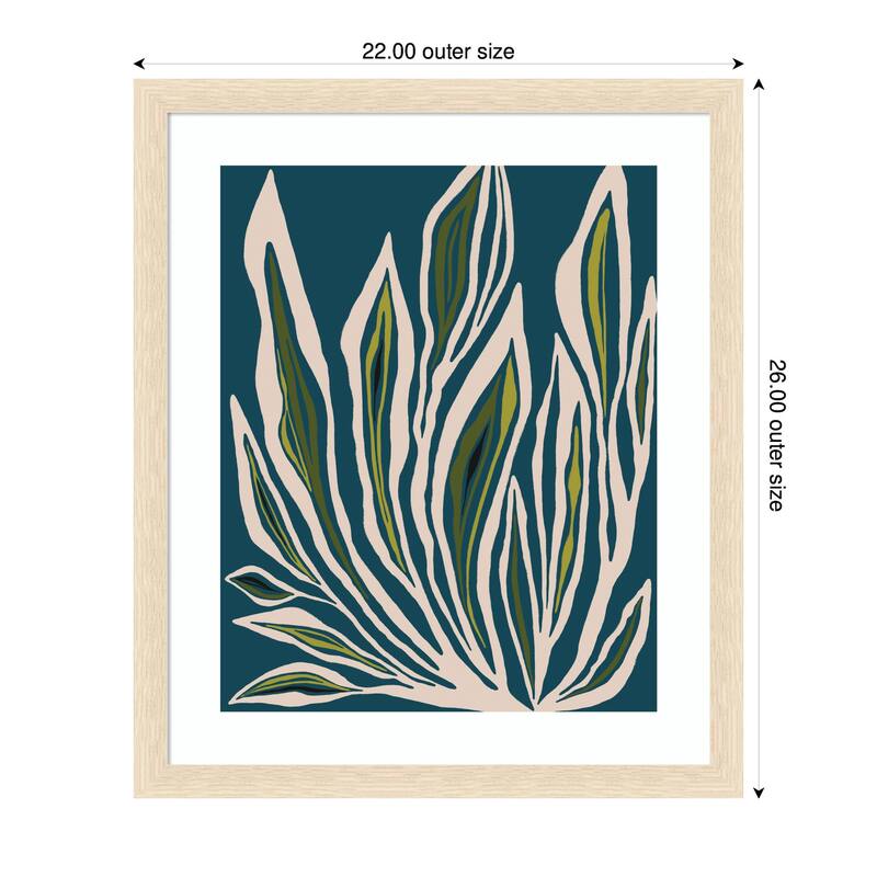 Kate and Laurel Framed Art Blue Flora 2 by Alicia Bock