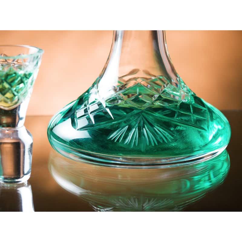 Majestic Gifts Inc. Crystal Glass Mouthwash Decanter With Cup Stopper - 7 OZ. Capacity