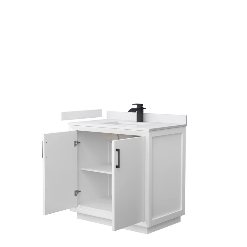 Strada 36-Inch Single Vanity Set, Cultured Marble Top