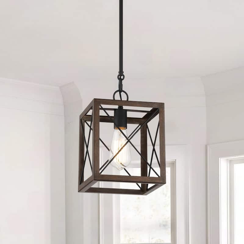 Kiro 1-light Modern Farmhouse Rectangle Pendant Light with UL Certified
