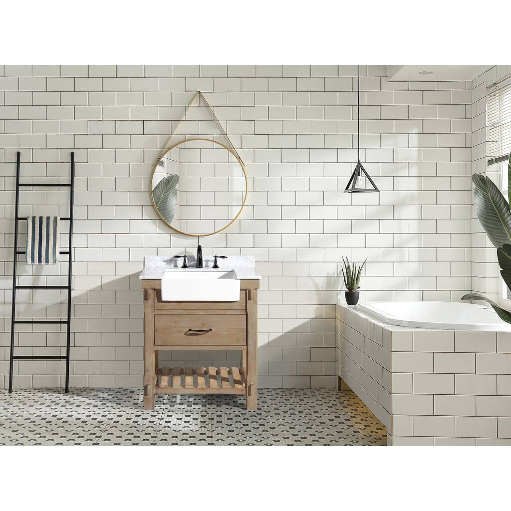 Ari Bath, Marina 30" Bathroom Vanity, Weathered Fir - 30