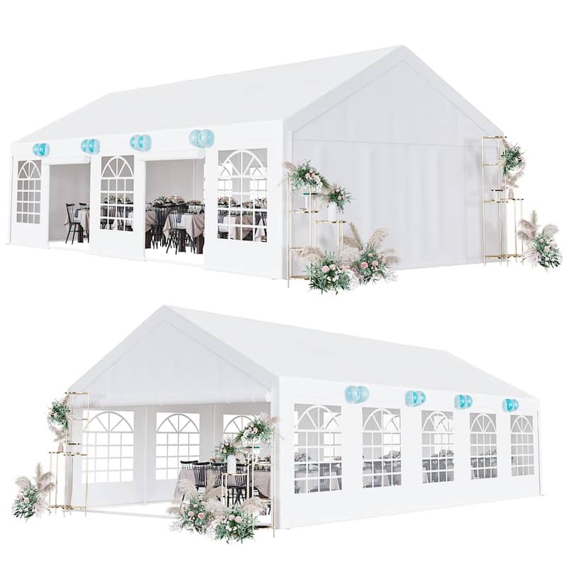 Outdoor Wedding Canopy Tents for Parties with Removable Sidewalls & 3 Storage Bags, Waterproof Gazebo Shelter