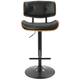 Option Black Faux Leather/Walnut/Black Metal