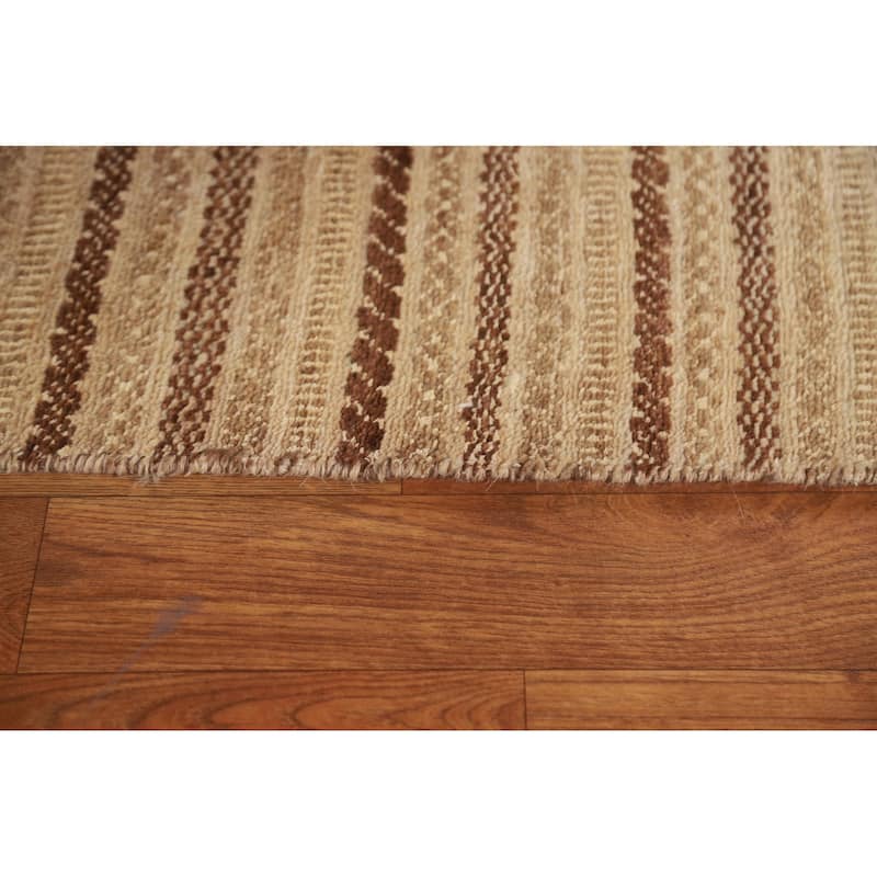 Striped Gabbeh Kashkoli Modern Wool Area Rug Hand-knotted Carpet - 6'7" x 10'0"