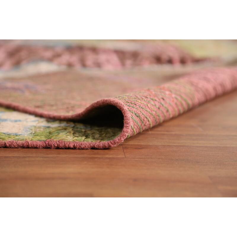 Pink Geometric Moroccan Oriental Rug Hand-Knotted Wool Carpet - 9'3" x 11'10"