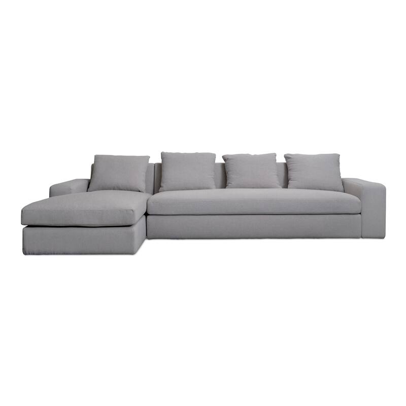 NADAAL STUDIOS Cavan Right-Facing Sectional Sofa, Wide Track Arms, Performance Polyester Upholstery, Seats 5, Rust - Grey - Left Facing