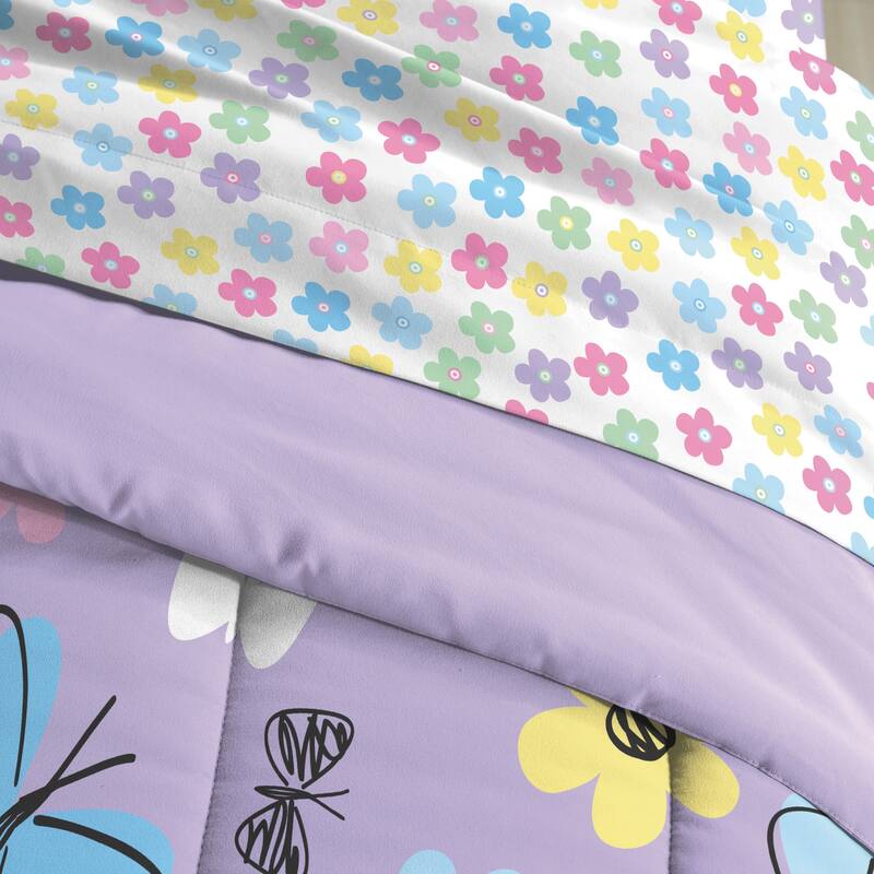 Dream Factory Sweet Butterfly 7-piece Bed in a Bag with Sheet Set