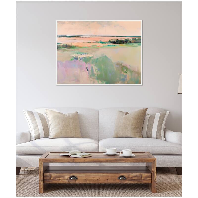 Kate and Laurel Sylvie Pastel Horizon III Framed Canvas by Amy Lighthall