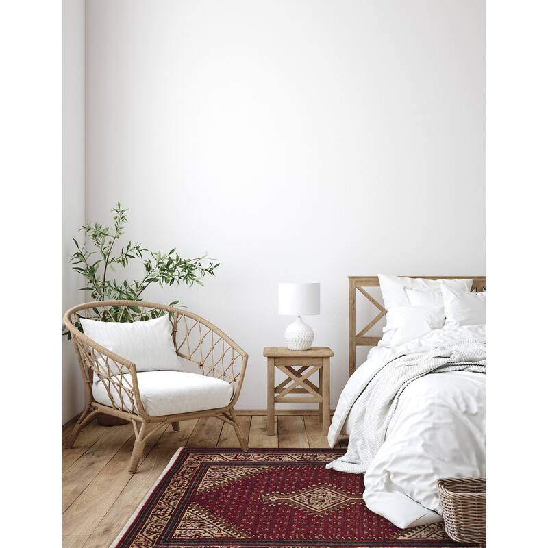 ECARPETGALLERY Hand-knotted Andelz Red Wool Rug - 3'5 x 5'1