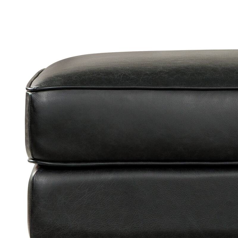 Poly & Bark Essex Genuine Italian Leather Rectangular Ottoman