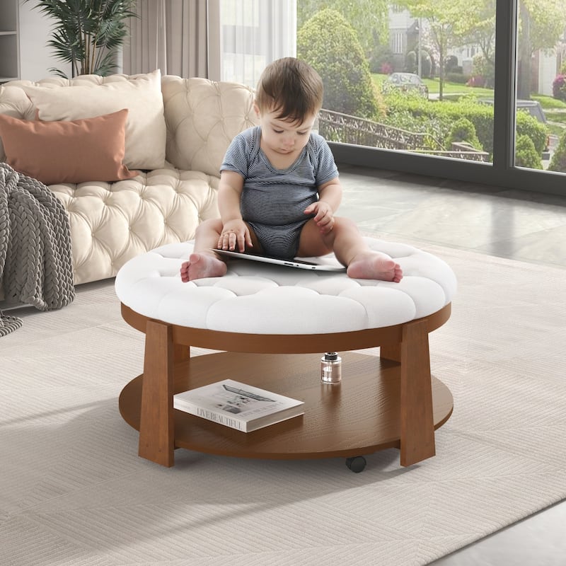 Modern Large Round Ottoman Coffee Table