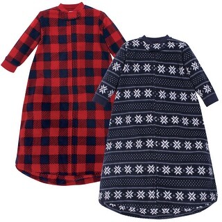 Hudson Baby Infant Boy Long-Sleeve Fleece Sleeping Bag, Sweater Plaid, 0-9 Months - Sweater Plaid - 0-9 Months