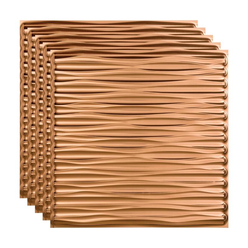 FASÄDE Dunes Decorative Vinyl 2ft x 2ft Lay in Ceiling Panel in Polished Copper (5 Pack) - 5 Pack - Polished Copper