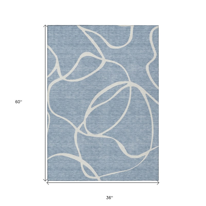 HomeRoots Abstract Transitional Rectangle Outdoor Rug
