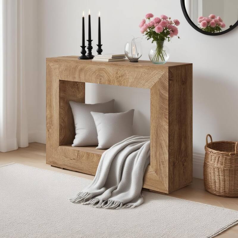 47" Farmhouse Console Table, Long Sofa Table Behind Couch, Wooden Entryway Table
