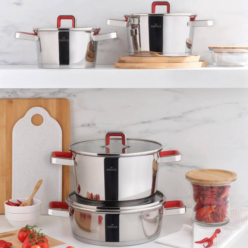 Karaca Merlot Stainless Steel Casseroles Set of 4 - Set of 4