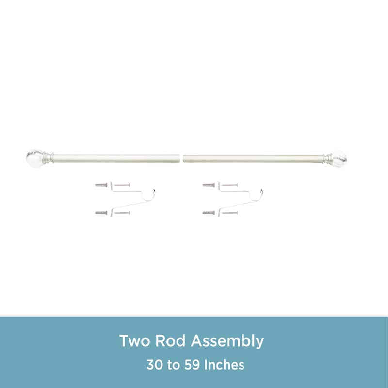 Kenney® Marble Ball 1" Value Decorative Window Curtain Rod, 30-84", Black