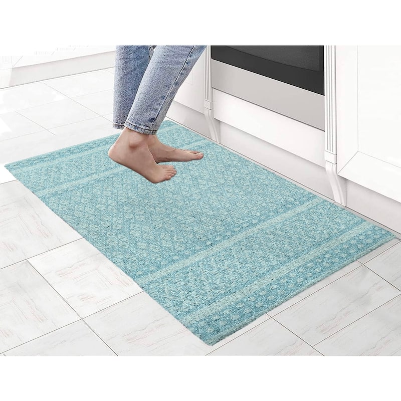 Premium Cotton Woven Anti-Fatigue Cushioned Kitchen Mat Runner Set Working Mat |18x30 | 18x48 Inches Comfort and Style