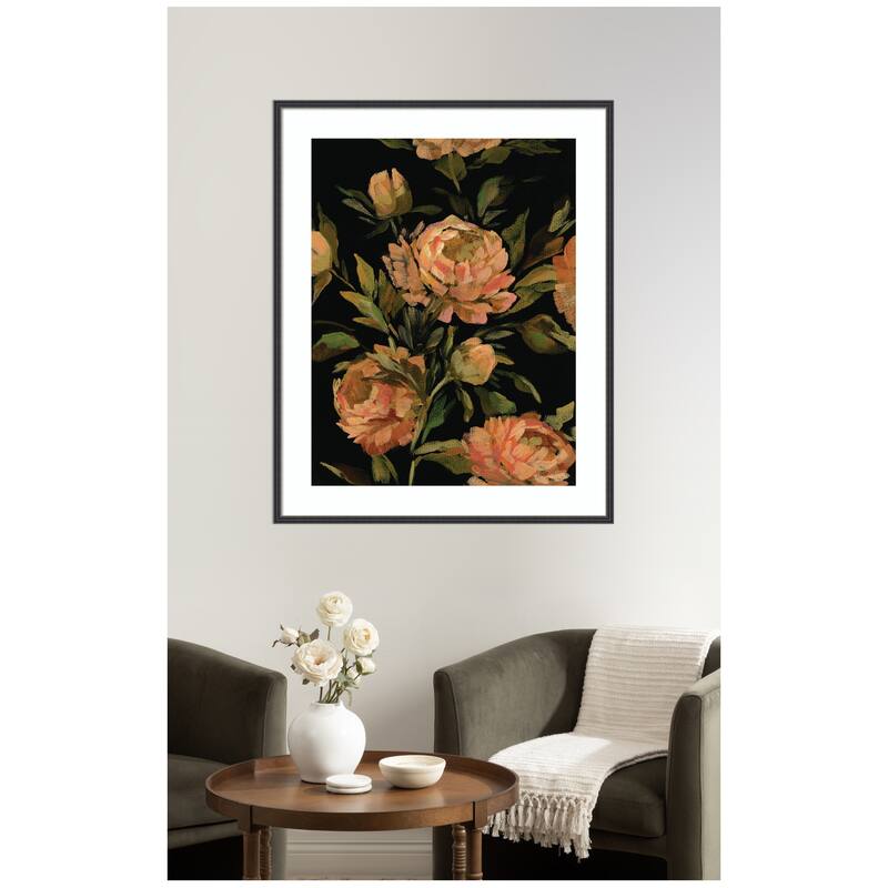 Kate and Laurel Framed Art Moody Floral 3 by Annie Quigley