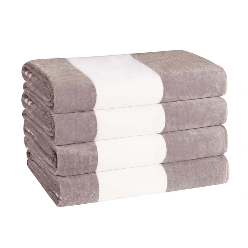 Cabana Stripe Oversized Cotton Beach 4 Piece Towel Set by Superior